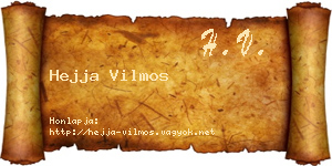 Hejja Vilmos névjegykártya